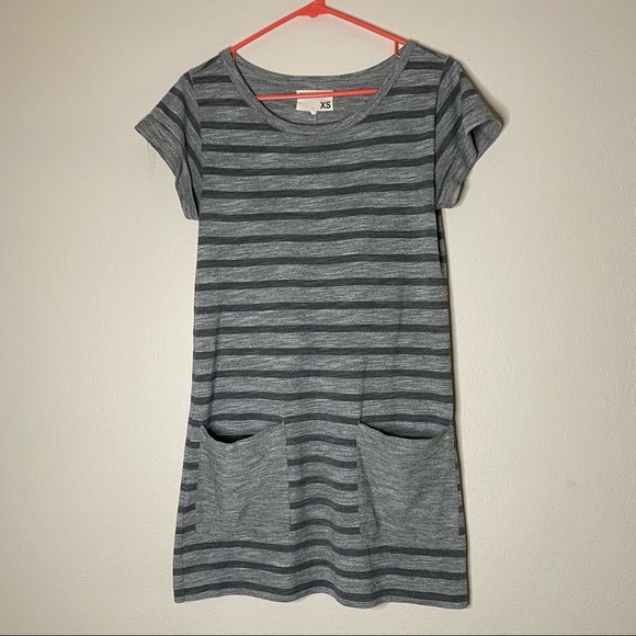 NO OFFERS RAG & BONE gray striped short sleeve t-shirt dress - Picture 4 of 14